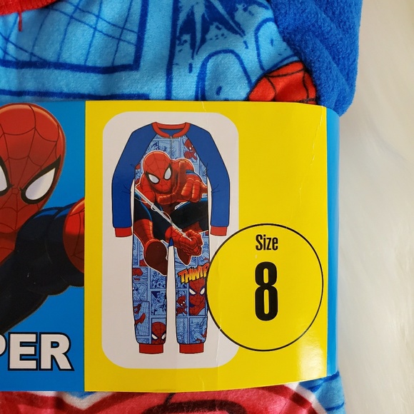 Size 8 Boys One Piece Fleece Sleeper - Picture 2 of 4